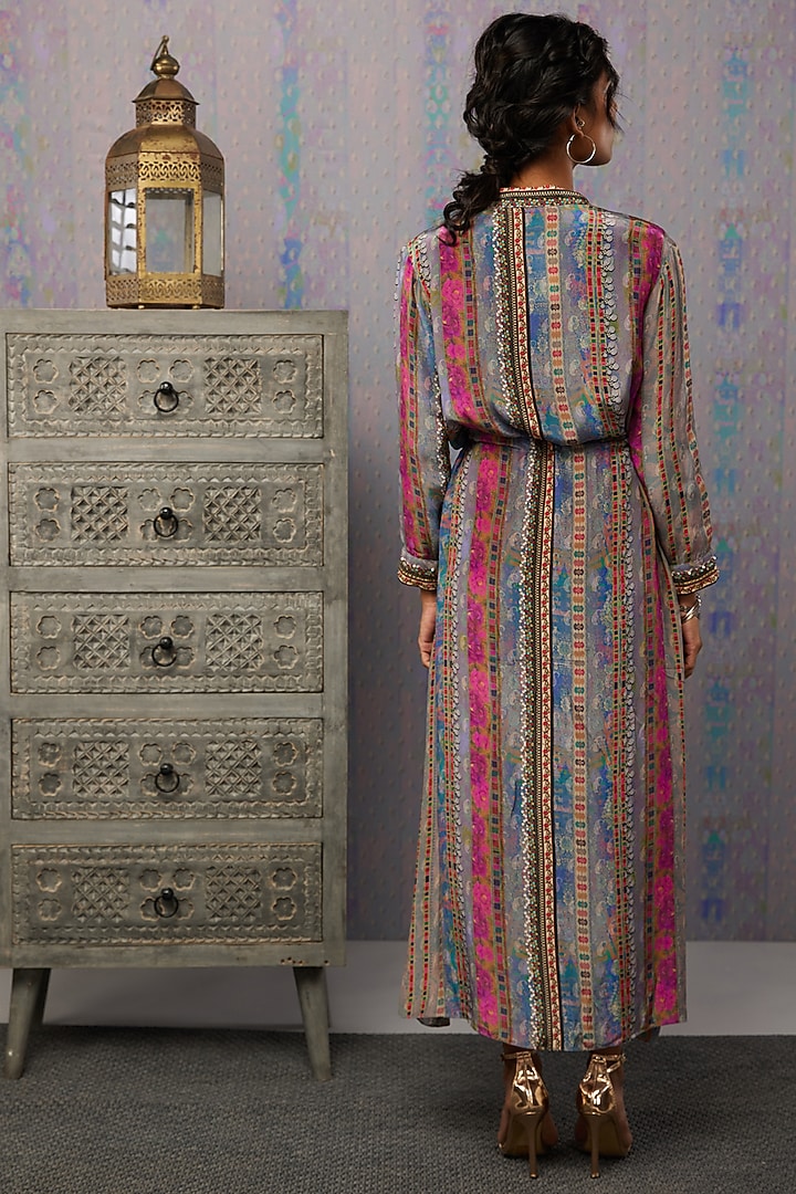 Multi-Coloured Embroidered Summer Dress by Soup by Sougat Paul at Pernia's Pop Up Shop