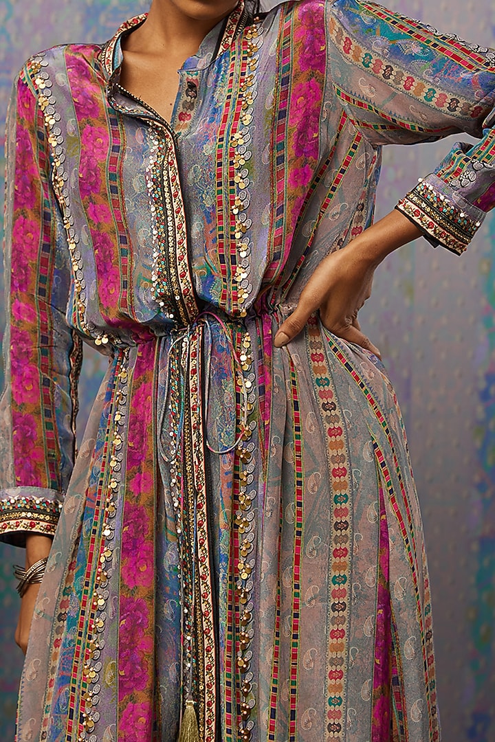 Multi-Coloured Embroidered Summer Dress by Soup by Sougat Paul at Pernia's Pop Up Shop