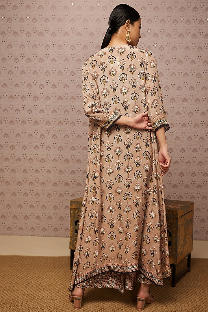 Beige Embroidered Jacket Set by Soup by Sougat Paul at Pernia's Pop Up Shop