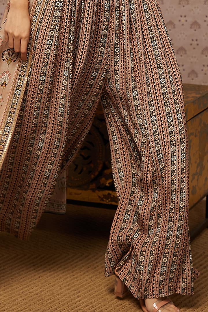 Beige Embroidered Jacket Set by Soup by Sougat Paul at Pernia's Pop Up Shop