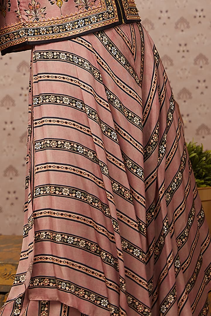 Pink Printed Jumpsuit With Jacket by Soup by Sougat Paul at Pernia's Pop Up Shop