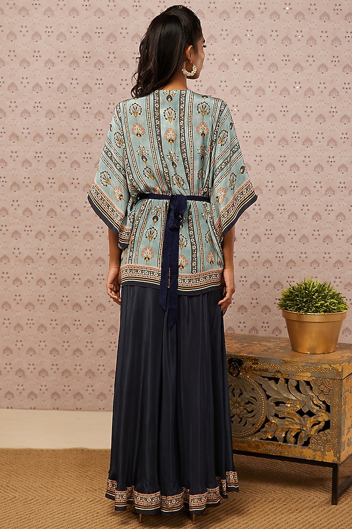 Blue Embroidered Kaftan Set by Soup by Sougat Paul at Pernia's Pop Up Shop