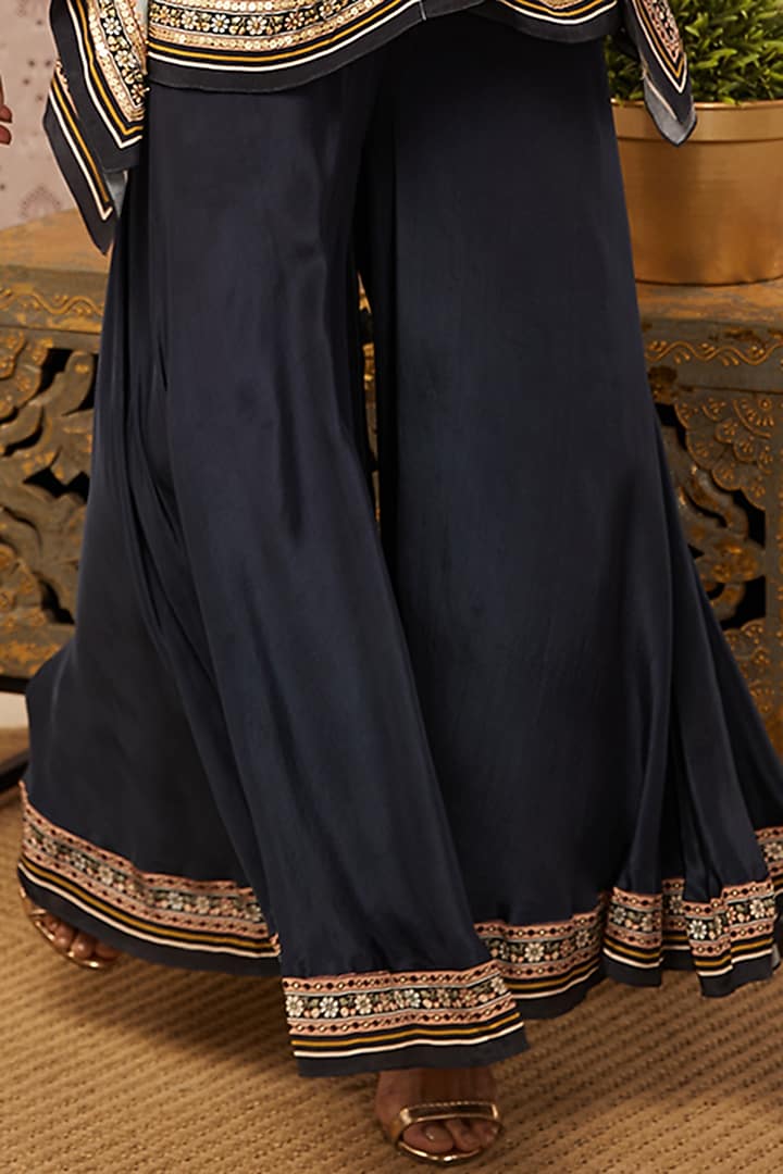 Blue Embroidered Kaftan Set by Soup by Sougat Paul at Pernia's Pop Up Shop