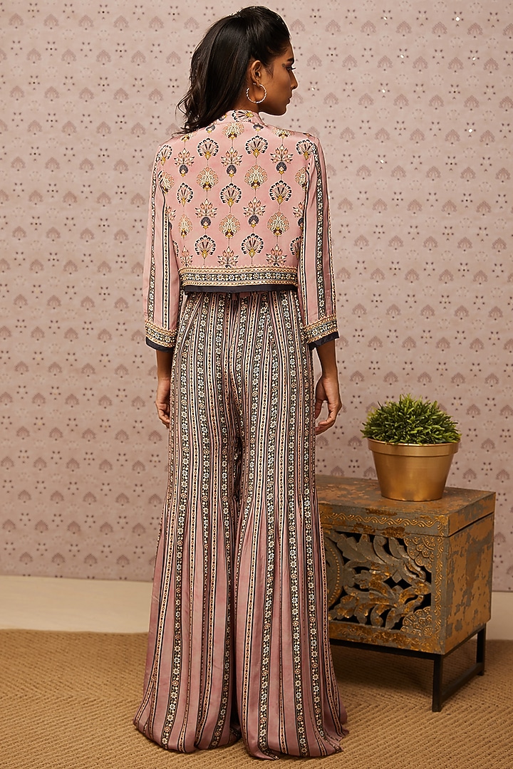 Pink Crepe Jumpsuit With Jacket by Soup by Sougat Paul at Pernia's Pop Up Shop