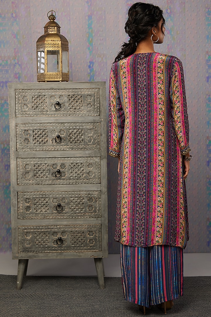 Multi-Coloured Crepe Printed Kurta Set by Soup by Sougat Paul at Pernia's Pop Up Shop