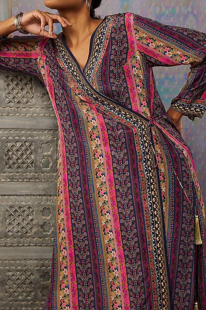 Multi-Coloured Crepe Printed Kurta Set by Soup by Sougat Paul at Pernia's Pop Up Shop