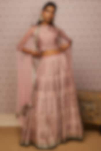 Pink Embroidered Lehenga Set by Soup by Sougat Paul