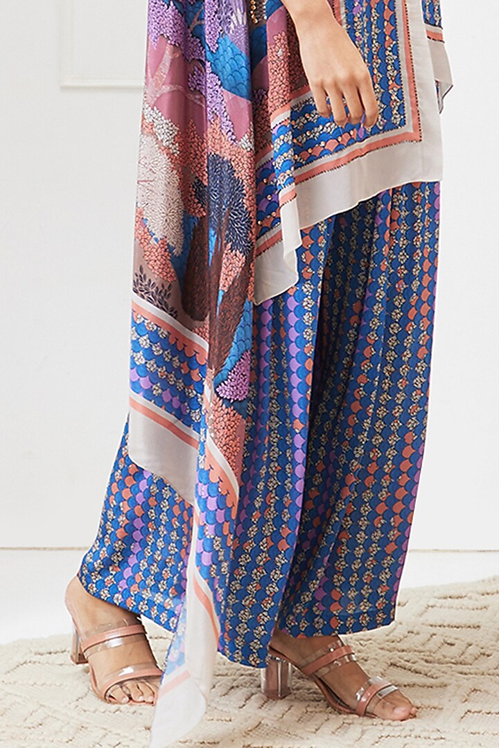 Multi-Colored Crepe Printed Pant Set by Soup by Sougat Paul at Pernia's Pop Up Shop