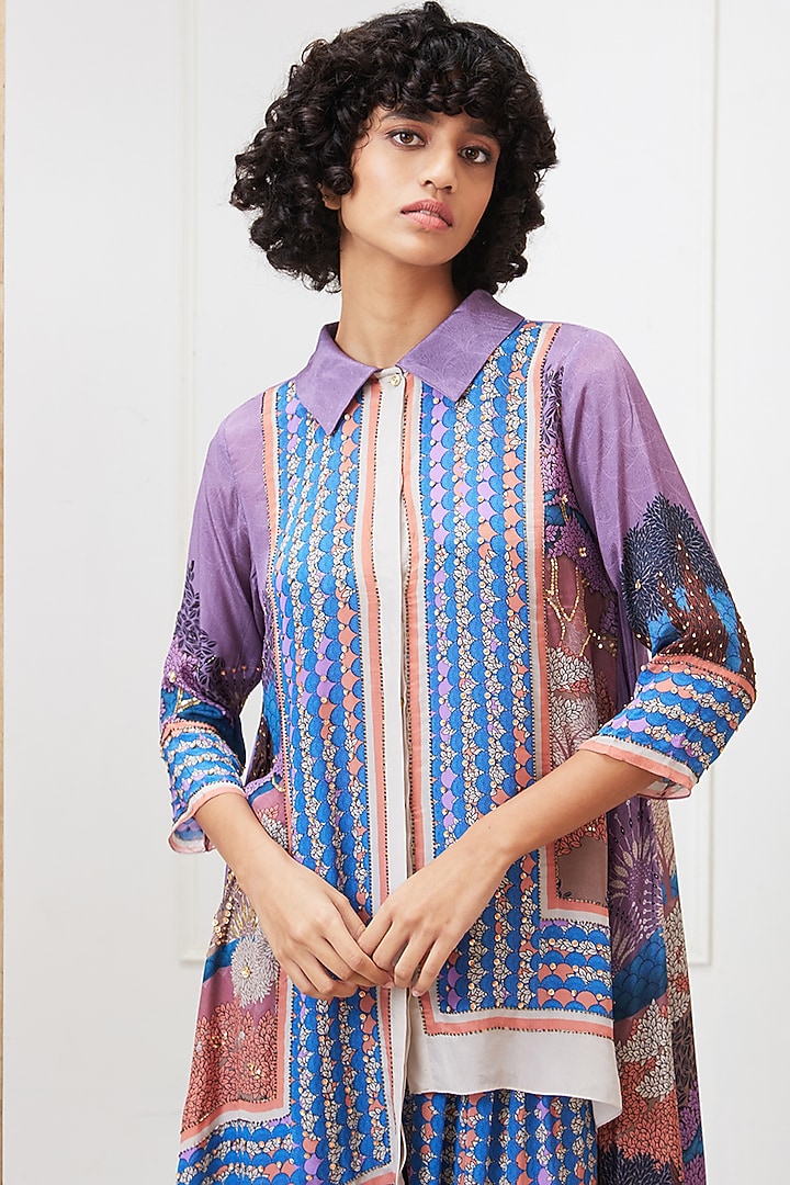 Multi-Colored Crepe Printed Pant Set by Soup by Sougat Paul at Pernia's Pop Up Shop