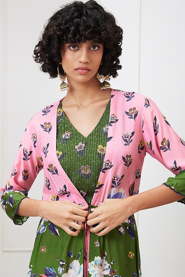 Multi-Colored Cotton Silk Printed Party Wear Sharara Set by Soup by Sougat Paul at Pernia's Pop Up Shop