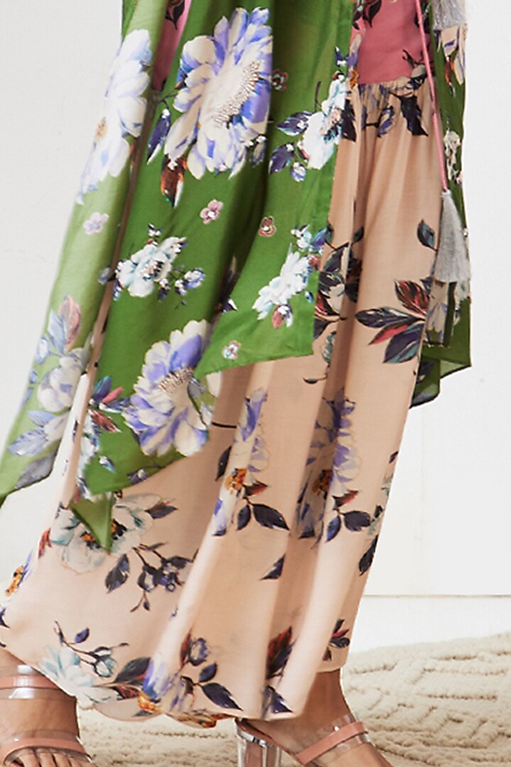 Multi-Colored Cotton Silk Printed Party Wear Sharara Set by Soup by Sougat Paul at Pernia's Pop Up Shop
