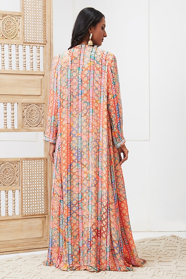 Multi-Colored Crepe & Flat Chiffon Embroidered Co-Ord Set by Soup by Sougat Paul at Pernia's Pop Up Shop