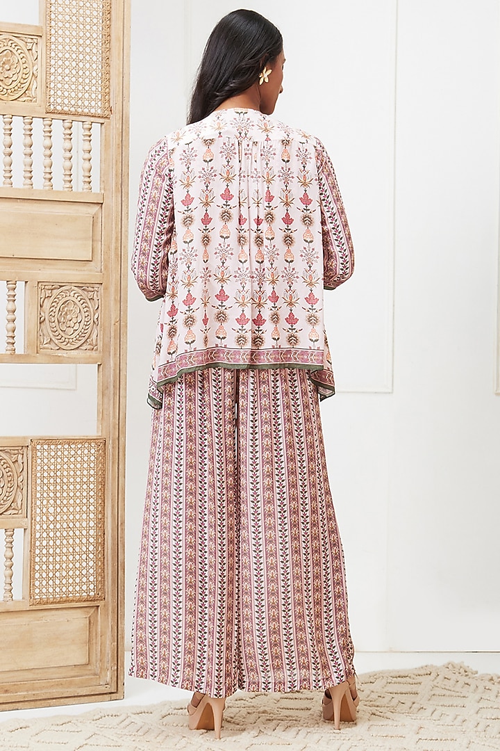 Pink Crepe Embroidered Co-Ord Set by Soup by Sougat Paul at Pernia's Pop Up Shop