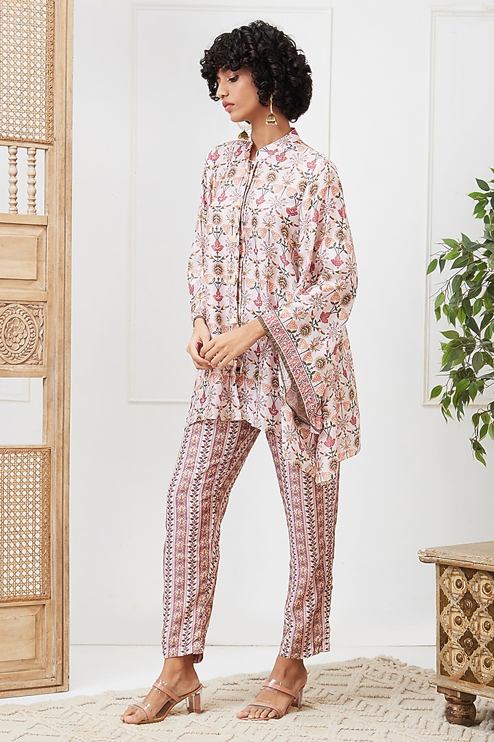 Pink Cotton Silk Embroidered Co-Ord Set by Soup by Sougat Paul at Pernia's Pop Up Shop