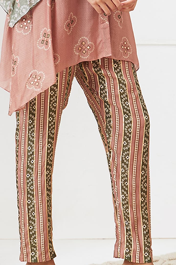 Beige Cotton Silk Bandhej Printed Co-Ord Set by Soup by Sougat Paul at Pernia's Pop Up Shop