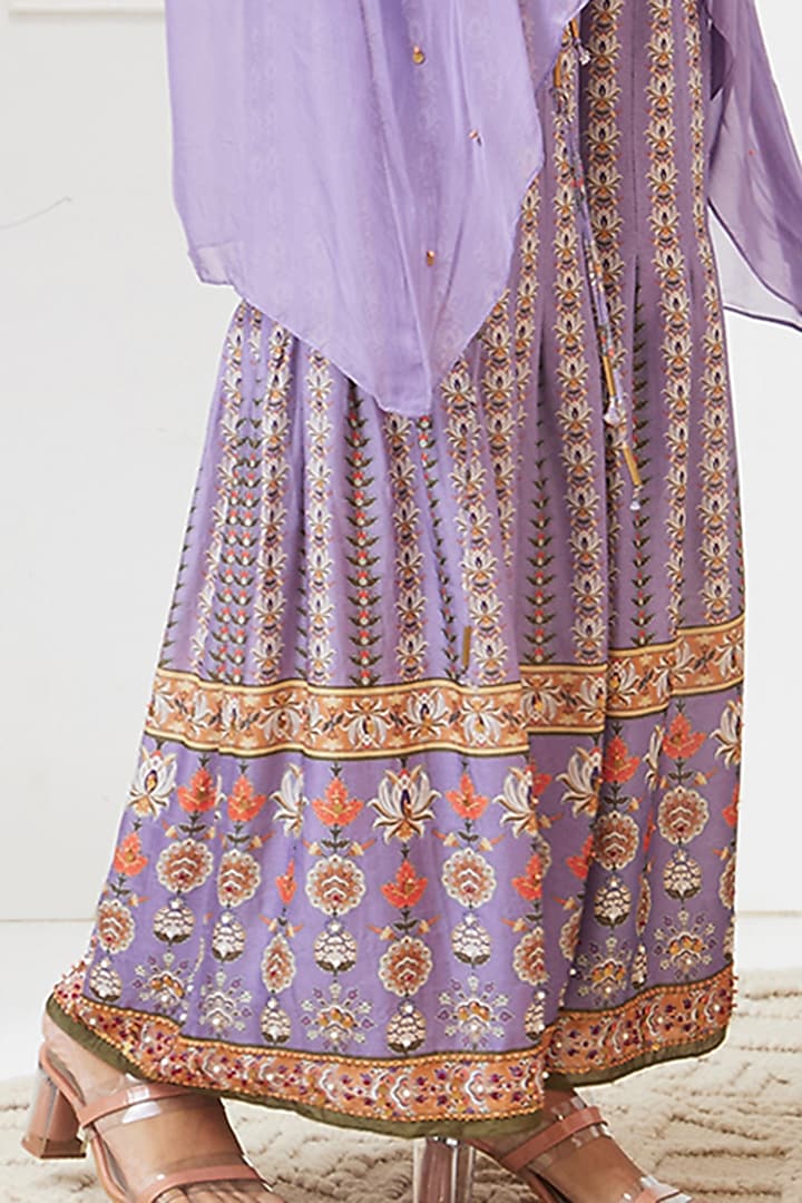 Purple Organza Embroidered Jacket Set by Soup by Sougat Paul at Pernia's Pop Up Shop