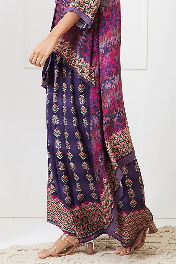 Purple Crepe Pant Set by Soup by Sougat Paul at Pernia's Pop Up Shop