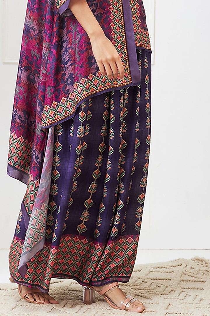 Purple Crepe Pant Set by Soup by Sougat Paul at Pernia's Pop Up Shop