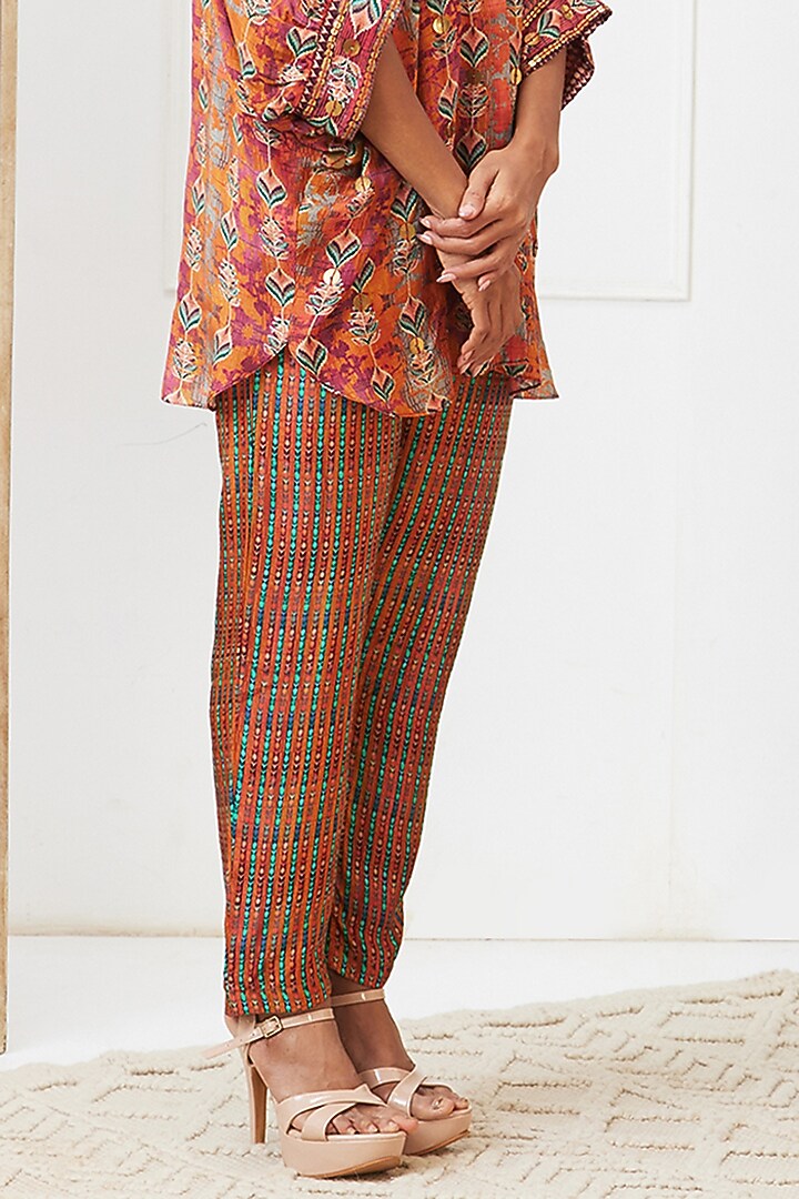 Maroon Silk Embroidered Co-Ord Set by Soup by Sougat Paul at Pernia's Pop Up Shop