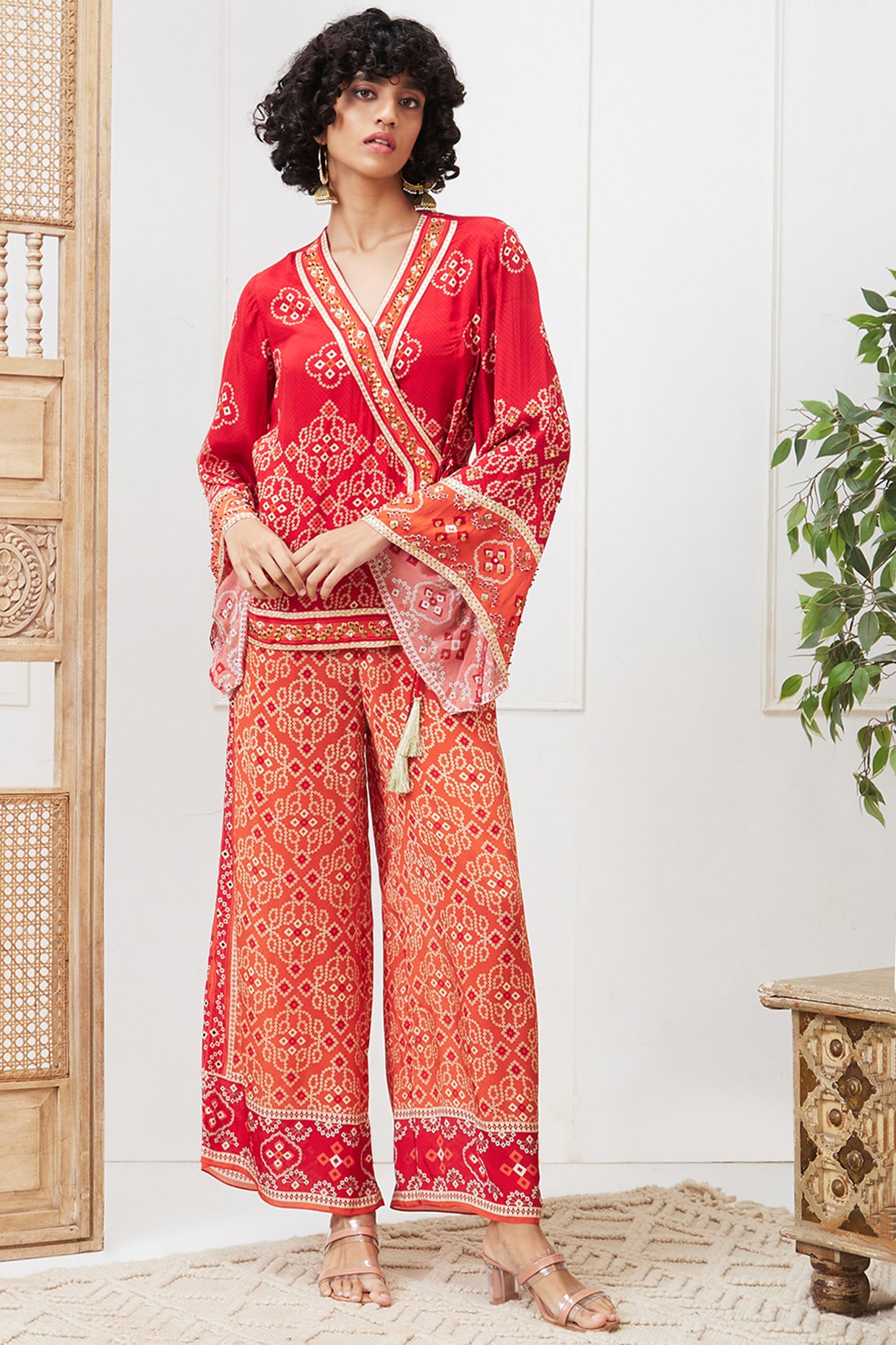 Angrakha Style A-Line Kurta In Cotton Fabric | cotrasworld