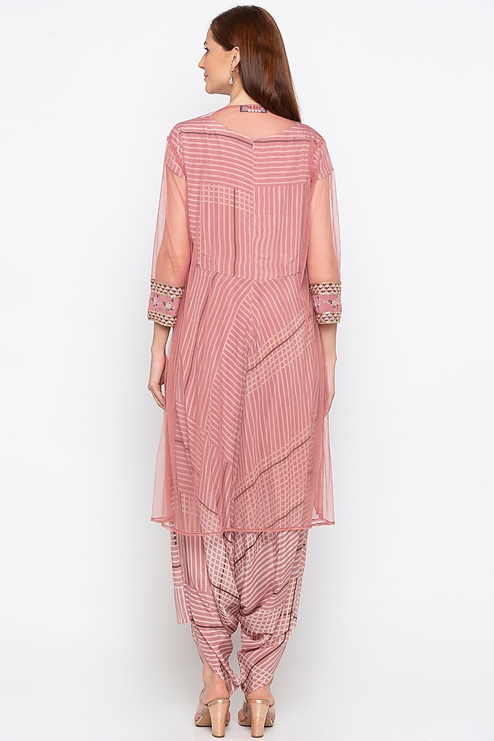 Pink Printed Dhoti Jumpsuit With Jacket by Soup by Sougat Paul at Pernia's Pop Up Shop