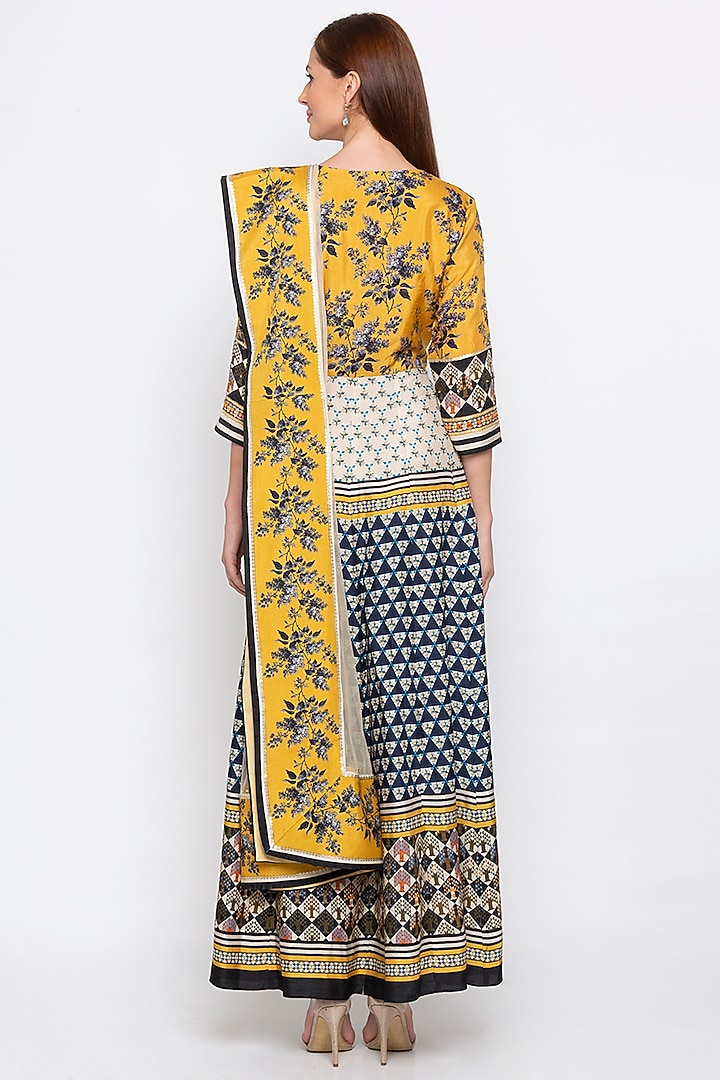 Multi Colored Printed Party Wear Anarkali With Dupatta by Soup by Sougat Paul at Pernia's Pop Up Shop