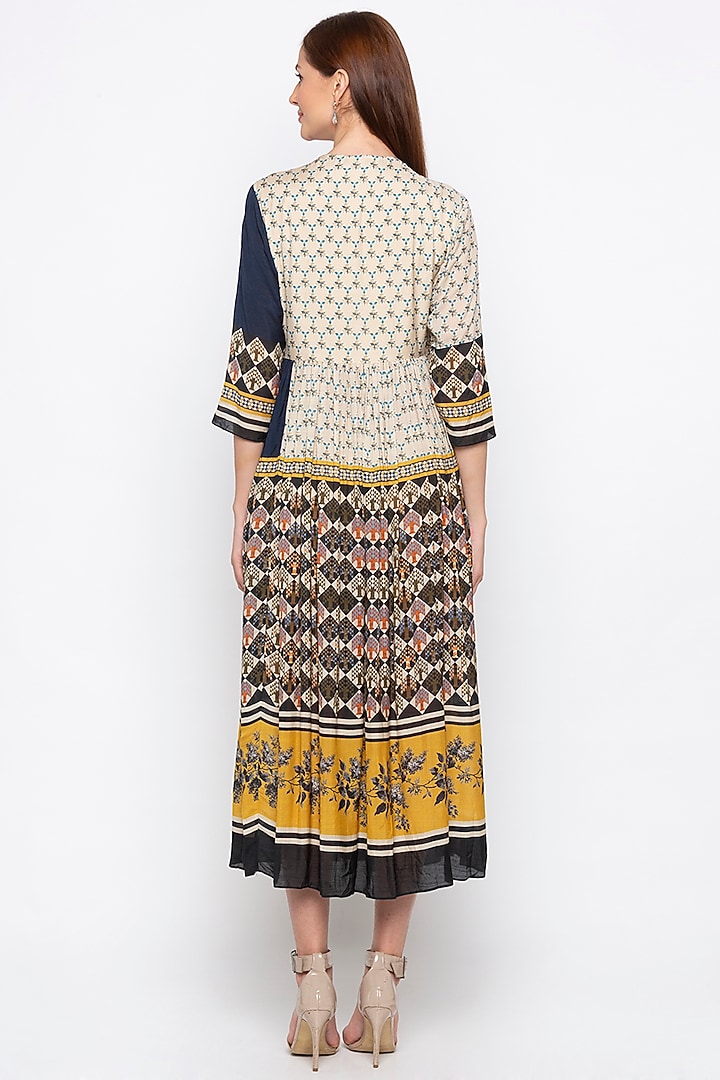 Multicolored Printed Wrap Summer Dress by Soup by Sougat Paul at Pernia's Pop Up Shop