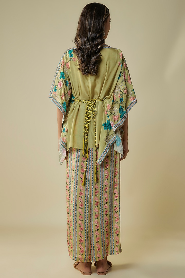 Green Cotton Silk Printed Co-Ord Set by Soup by Sougat Paul at Pernia's Pop Up Shop