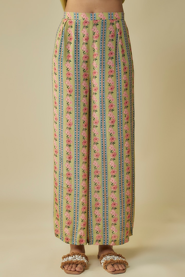 Green Cotton Silk Printed Co-Ord Set by Soup by Sougat Paul at Pernia's Pop Up Shop