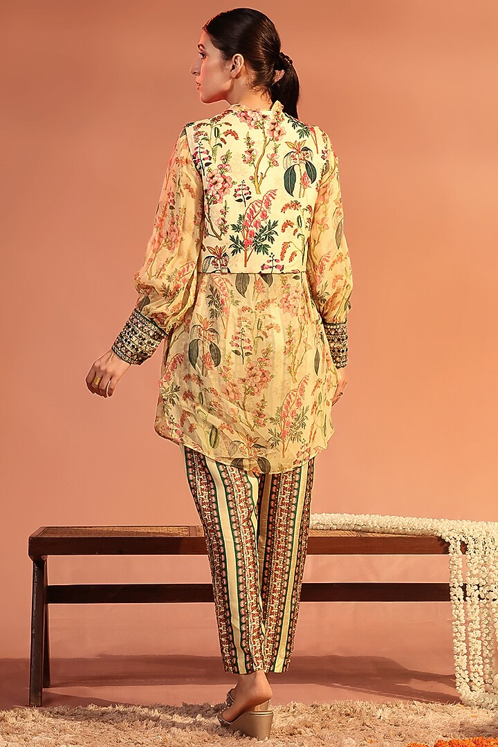 Cream Organza Printed Kurta Set by Soup by Sougat Paul at Pernia's Pop Up Shop