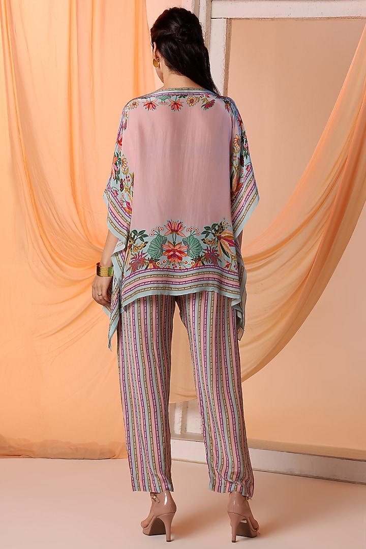 Pink Crepe Embellished & Printed Co-Ord Set by Soup by Sougat Paul at Pernia's Pop Up Shop