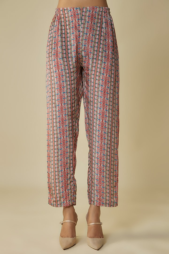 Blue Crepe Printed Co-Ord Set by Soup by Sougat Paul at Pernia's Pop Up Shop