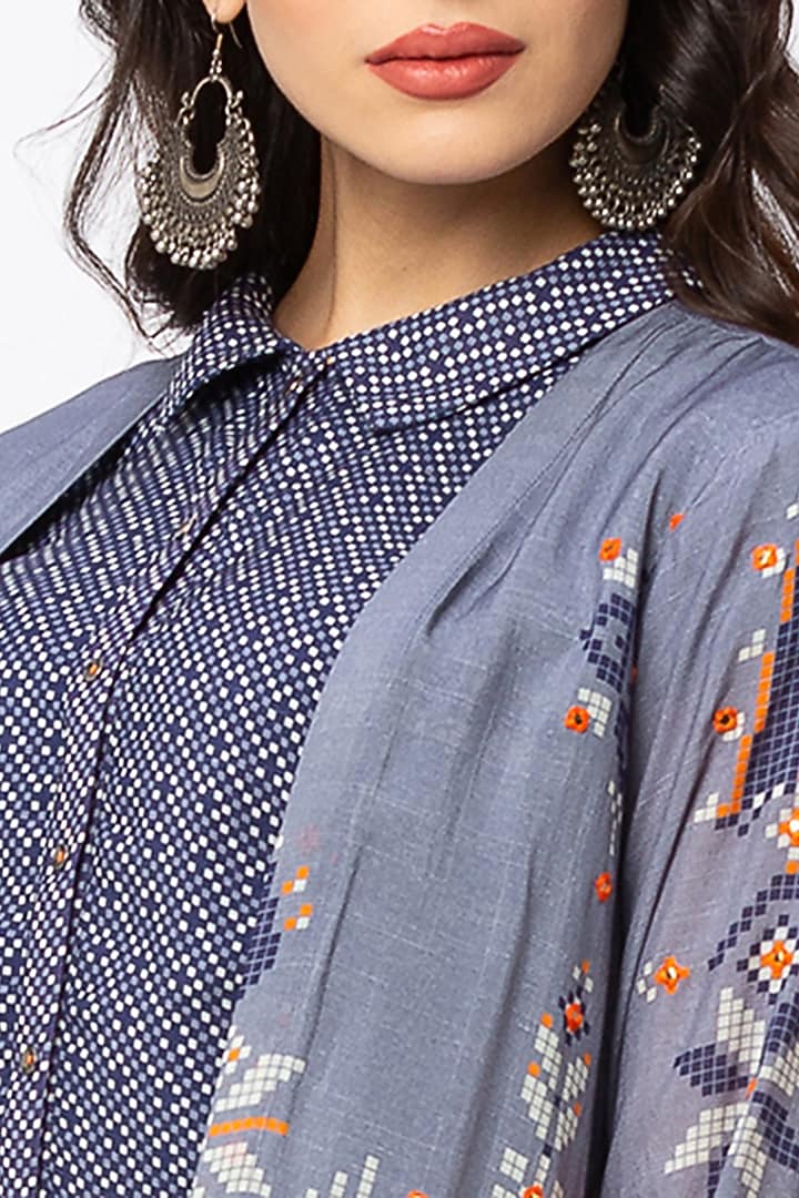 Powder blue Dress With Jacket by Soup By Sougat Paul at Pernia's Pop Up Shop