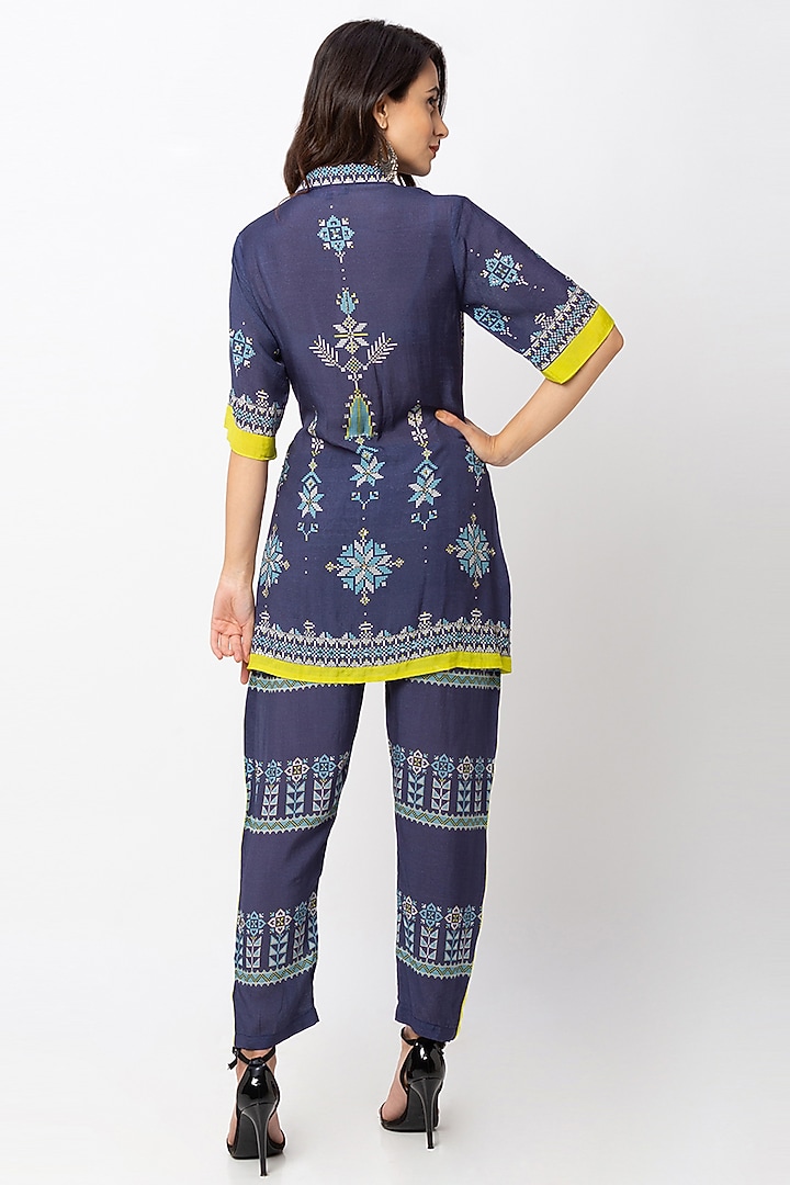 Cobalt Blue Top With Pants by Soup By Sougat Paul at Pernia's Pop Up Shop