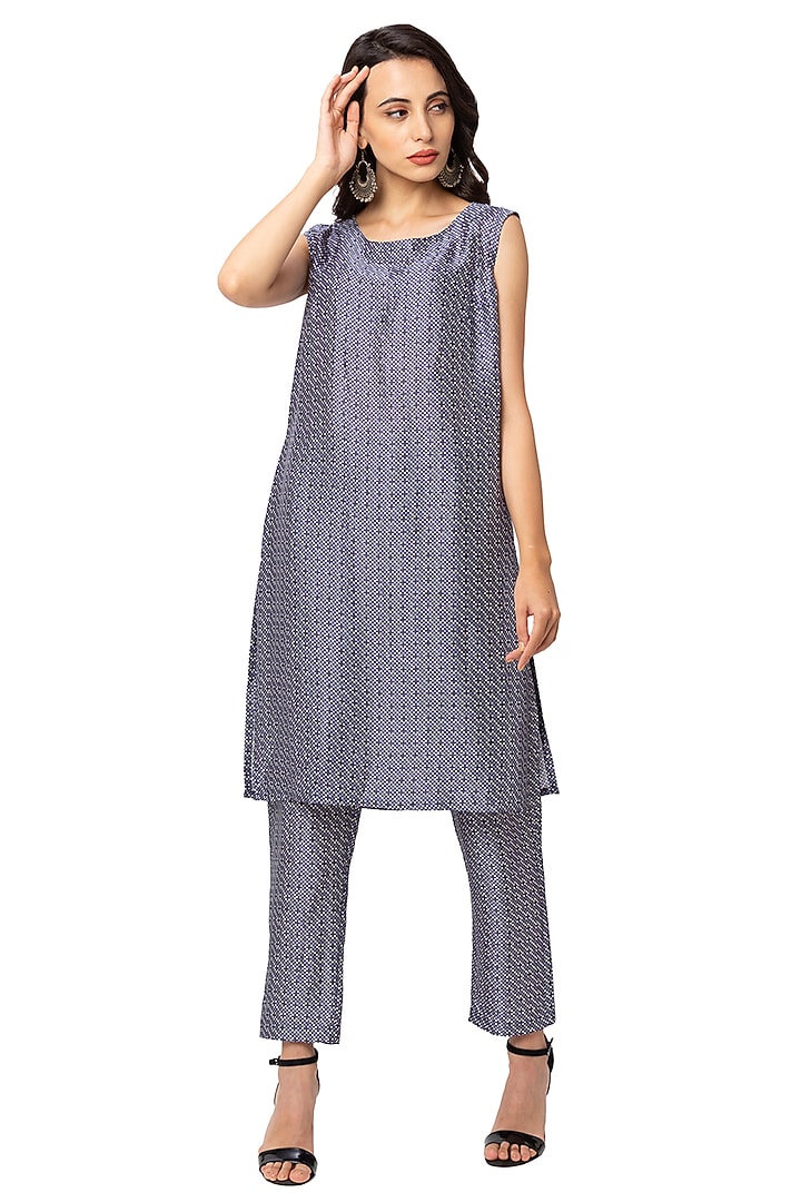 Powder Blue Kurta Set by Soup By Sougat Paul at Pernia's Pop Up Shop
