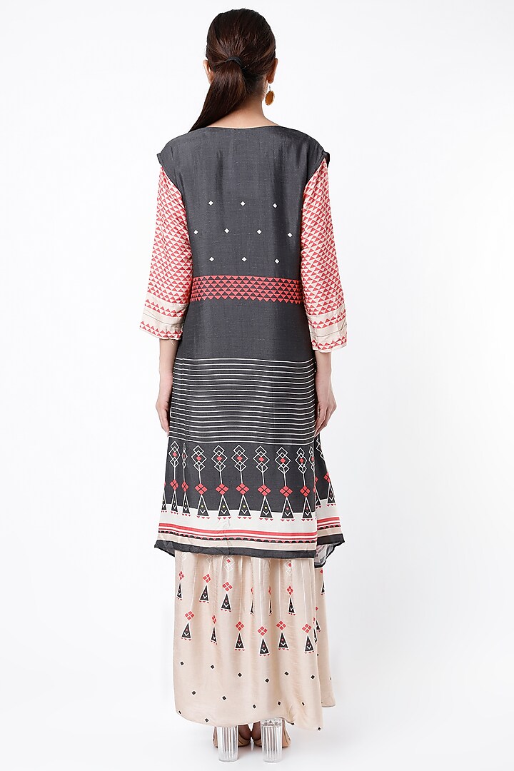 Blush Pink & Black Printed Jacket Summer Dress by Soup by Sougat Paul at Pernia's Pop Up Shop