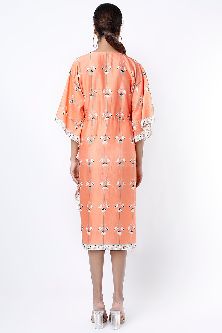 Orange Floral Printed Kaftan by Soup by Sougat Paul at Pernia's Pop Up Shop