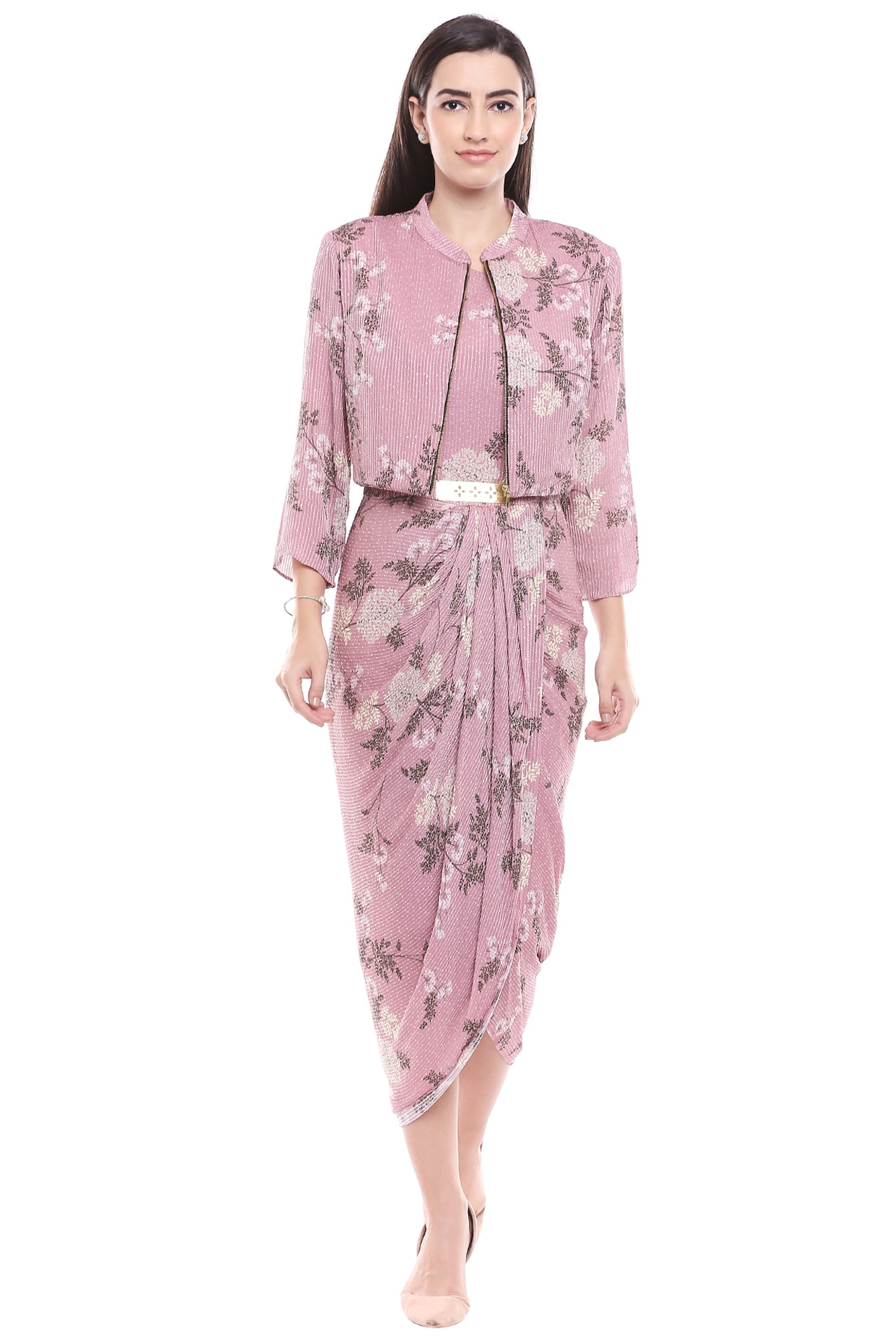 soup by sougat paul pink printed dress