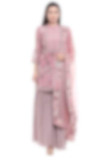 Pink Printed Kurta & Party Wear Sharara Set by Soup by Sougat Paul at Pernia's Pop Up Shop