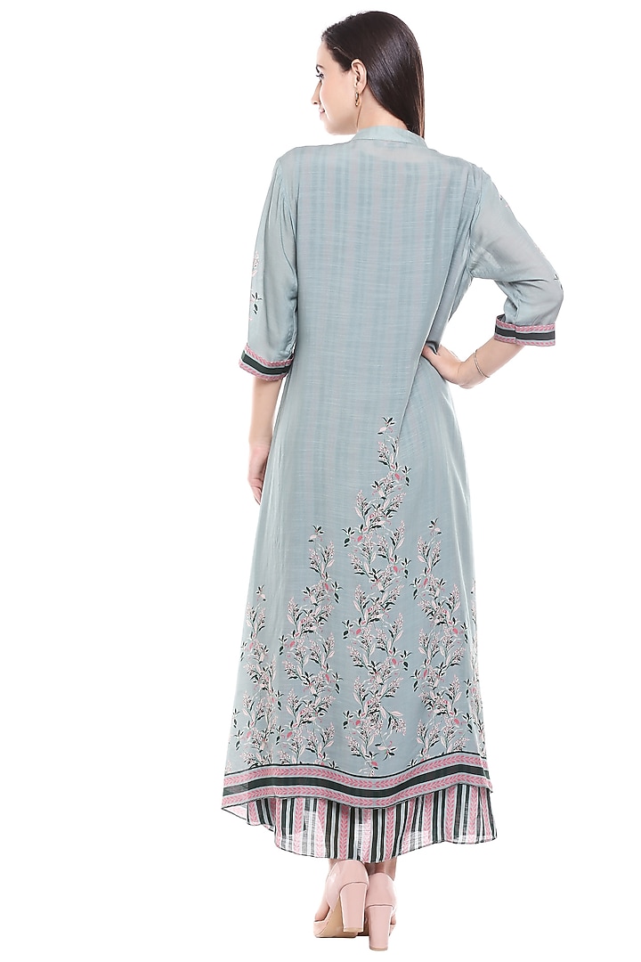 Pink Printed A-line Dress With Jacket by Soup by Sougat Paul at Pernia's Pop Up Shop
