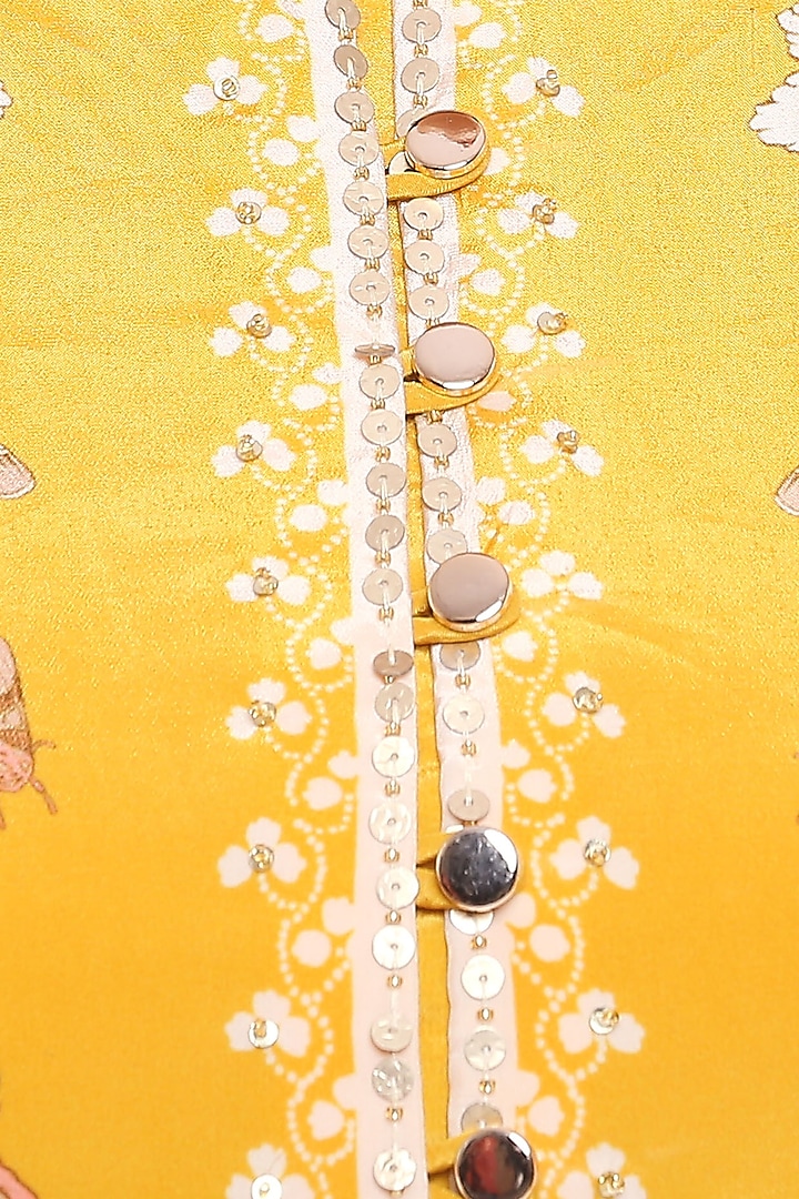 Yellow Printed Party Wear Sharara Set by Soup by Sougat Paul at Pernia's Pop Up Shop