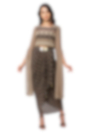 Cobalt Blue & Beige Dhoti Set by Soup By Sougat Paul at Pernia's Pop Up Shop