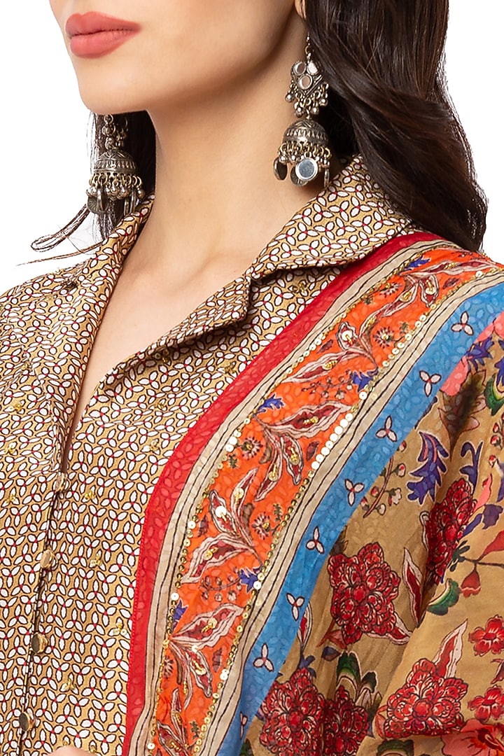 Red Printed Lehenga Set by Soup By Sougat Paul at Pernia's Pop Up Shop