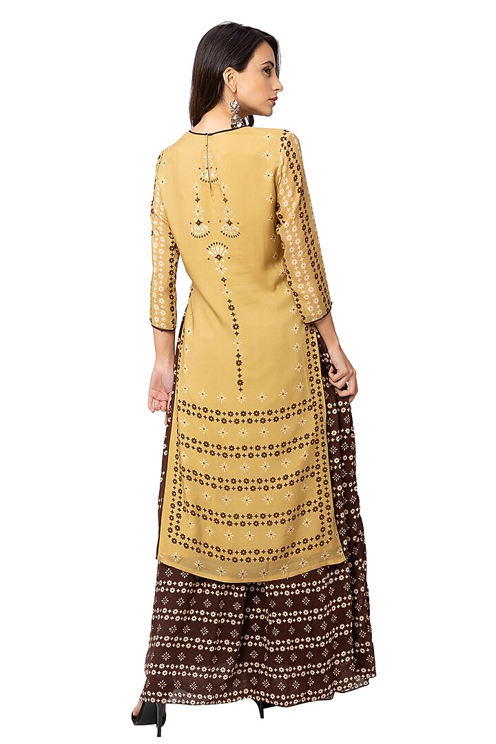 Mustard Cotton Silk Kurta Set by Soup By Sougat Paul at Pernia's Pop Up Shop