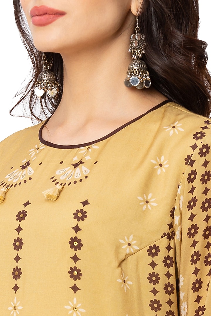 Mustard Cotton Silk Kurta Set by Soup By Sougat Paul at Pernia's Pop Up Shop