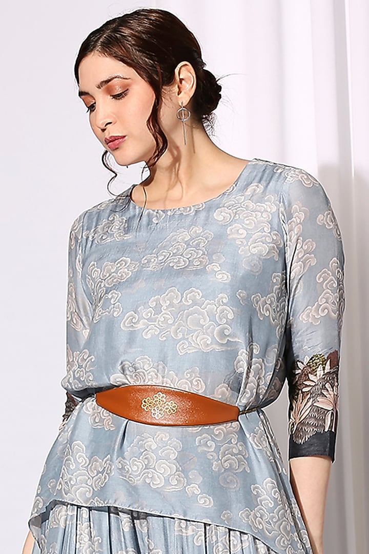 Powder Blue Printed Co-Ord Set by Soup by Sougat Paul at Pernia's Pop Up Shop