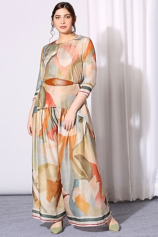 Multicolour Printed Co-Ord Set by Soup by Sougat Paul