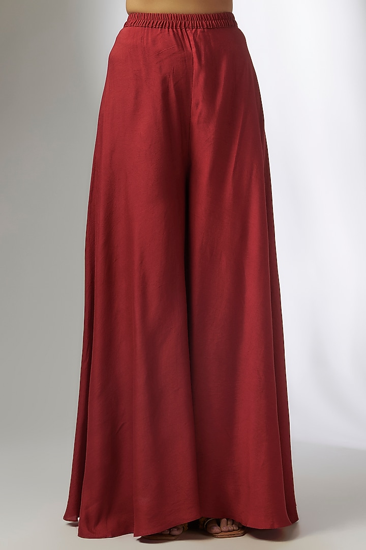 Red Silk Hand Embroidered Kurta Set by Soup by Sougat Paul at Pernia's Pop Up Shop