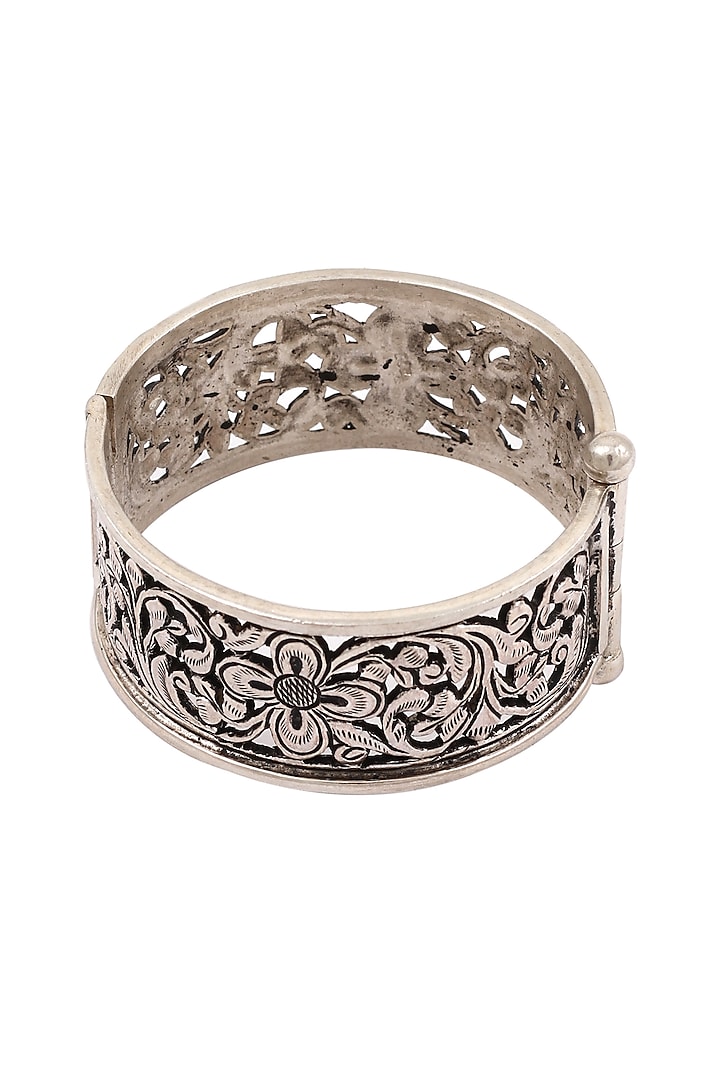 Silver Engraved Bracelet In Sterling Silver by Sangeeta Boochra