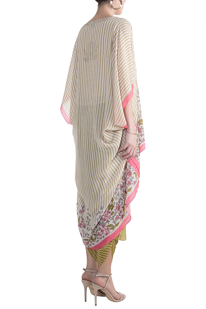 Ivory Top With Jacket & Dhoti Pants by Soup by Sougat Paul at Pernia's Pop Up Shop